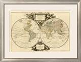 Mappemonde, c.1752 Framed Giclee Print by Robert De Vaugondy