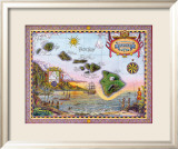 Map of Old Hawaii Framed Giclee Print by Steve Strickland
