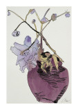 Flowers, c.1974 (Purple Flowers in Maroon Vase) Premium Giclee Print by Andy Warhol