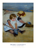 Kinder am Strand Kunstdruck von Mary Cassatt