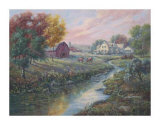 Le ranch Liberty Creek Affiches par Carl Valente