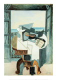Nature morte sur une table devant une fenêtre ouverte Affiches par Pablo Picasso