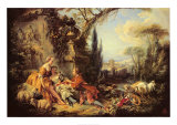 Charmes de la vie champêtre Affiches par Francois Boucher