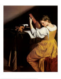 The Lute Player, c.1610  Print by Orazio Gentileschi