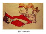 Wally Mit Roter Bluse, 1913 Art par Egon Schiele