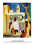 Vue sur une mosquée Posters par Auguste Macke