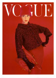 Couverture de Vogue, rose rouge, août 1956 Affiches par Norman Parkinson