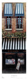 Store rayé de vert-Green Striped Awning Art par Mark St. John