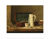 Les instruments du fumeur Affiches par Jean-Baptiste Simeon Chardin