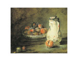 Coupe de prunes Poster par Jean-Baptiste Simeon Chardin