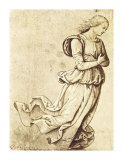 Femme en train de danser, sépia Affiches par Pietro Perugino