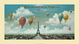 Heißluftballons über Paris Kunstdruck von Isiah and Benjamin Lane