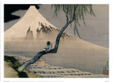 Junge am Mount Fuji Kunst von Katsushika Hokusai
