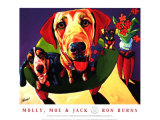 Molly, Moe and Jack  Print by Ron Burns
