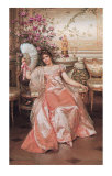 Dame mit dem Fächer Kunstdrucke von Joseph Frederic Charles Soulacroix
