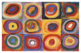 Etude de couleurs, carrés avec des cercles concentriques|Farbstudie Quadrate, vers 1913 Posters par Wassily Kandinsky