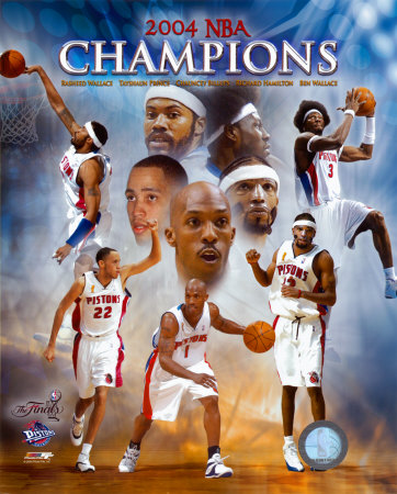 2004 Detroit Pistons NBA Champions Composite Photo
