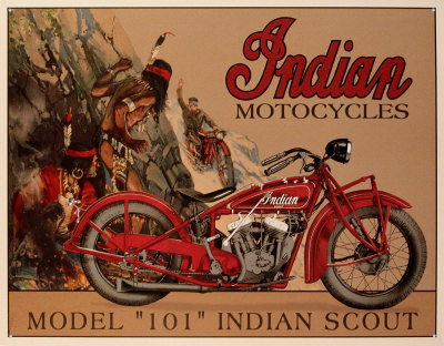 Indian Scout Tin Sign