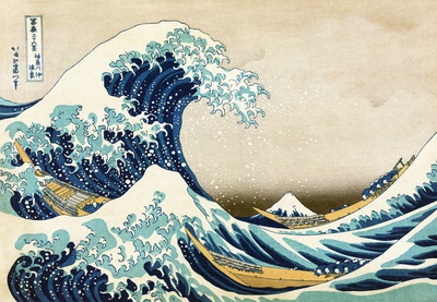 The Great Wave at Kanagawa (from 36 views of Mount Fuji), c.1829 Art Print