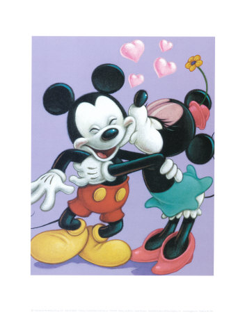 Mickey and Minnie, Sweet Romance Art Print