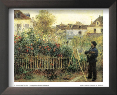 Monet Painting in His Garden at Argenteuil, 1873 Framed Art Print