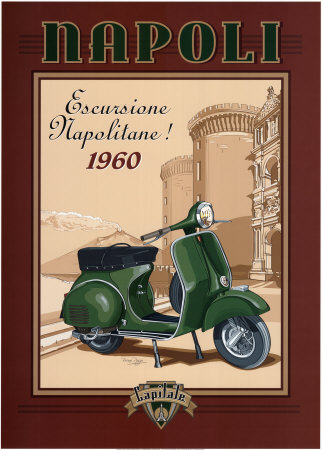 Napoli Scooter Art Print