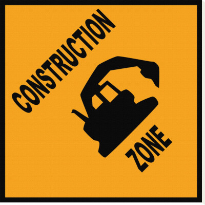 Construction Zone Bild als Leinwandkopie