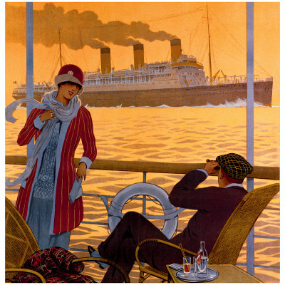 Steamer New York le Havre France Giclee Print