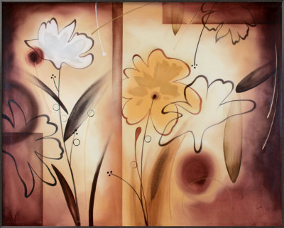 Floral Collage Framed Original Canvas