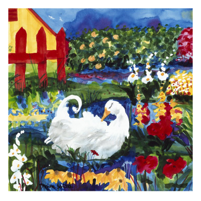 101 Views of the Red Fence Garden Giclee Print