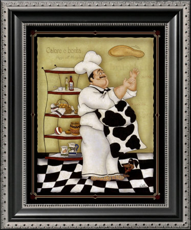 Tossing Chef Framed Art Print