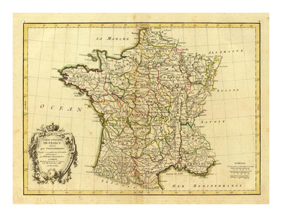 France, carte generale, c.1786 Giclee Print