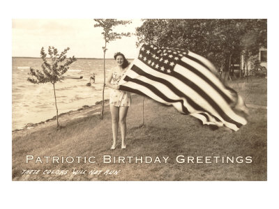 Patriotic Birthday Greetings Giclee Print