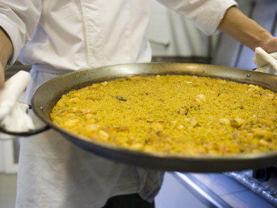 Paella Being Served at Hotel Neptuno, Valencia, Spain Photographic Print