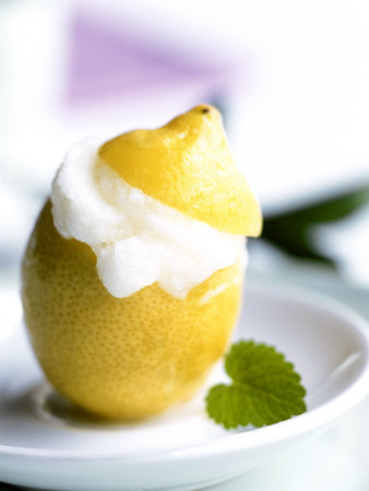 Lemon Sorbet in a Hollowed-out Lemon Photographic Print
