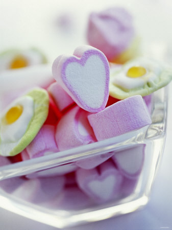 Marshmallow Hearts for Valentine's Day Photographic Print