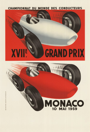 monaco grand prix posters. Monaco Grand Prix, 1959 Art