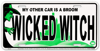 WICKED WITCH License Plate Tin Sign