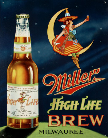 Miller High Life Brew Tin Sign at AllPosters.com