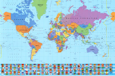 World  Picture on World Map Poster   Allposters Co Uk