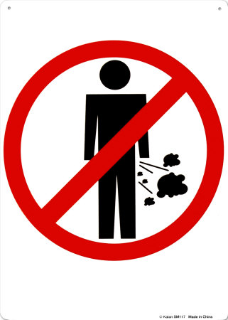 No Farting Symbol Tin Sign at