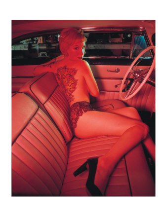 Girlie Tattoos on Pin Up Girl  Pink Tattoo Gicl  E Druck Von David Perry Bei Allposters