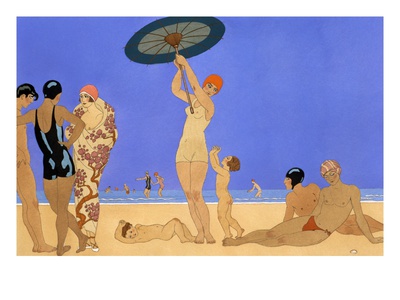 At the Lido Giclee Print by Georges Barbier