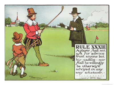 Rule XXXIII: A Player Shall Not Ask for Advice from Anyone But His...Caddie Giclee Print by Charles Crombie