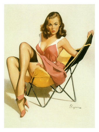 Pin-Up Girl: Beach Chair Giclee Print