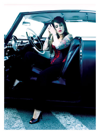 Pin-Up Girl: Tattoo Street Rod Giclee Print Pin-Up Girl: Tattoo Street Rod Giclee Print