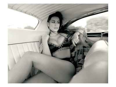 Pin-Up Girl: Back Seat Bikini Giclee Print