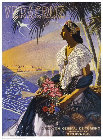 Veracruz, Senora with Flowers Print