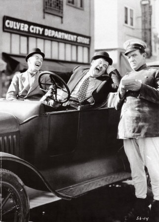 Laurel and Hardy in Leave'Em Laughing Art Print
