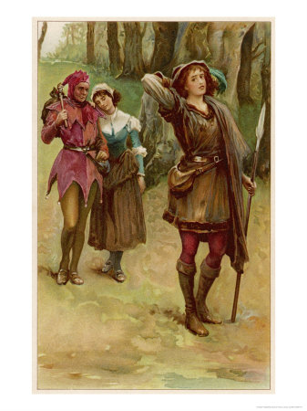 As You Like It, Rosalind with Touchstone and Audrey in the Forest of Arden 